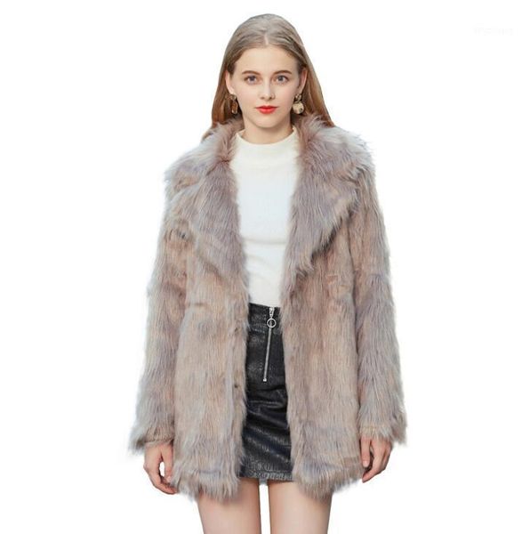 

autumn faux fur leather jacket womens long suit collar fur leather coat women slim jackets jaqueta de couro fashion1, Black