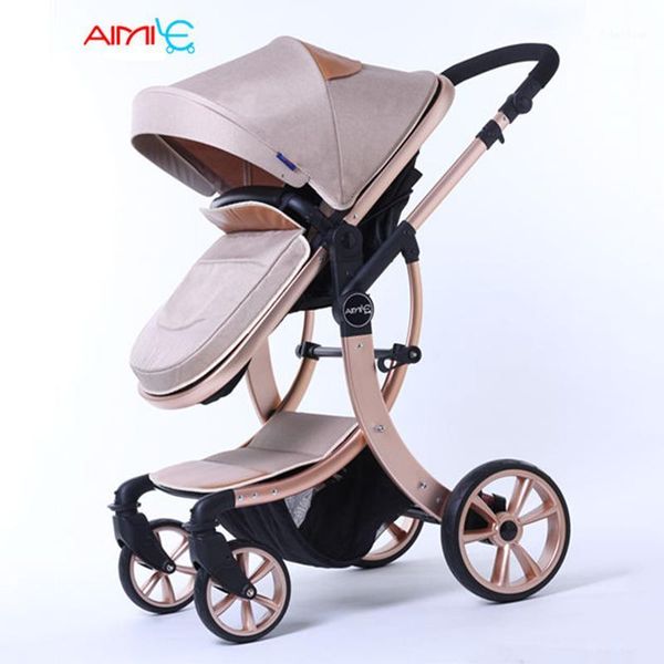 

baby stroller high landscape light can sit reclining folding two-way baby newborn child stroller1