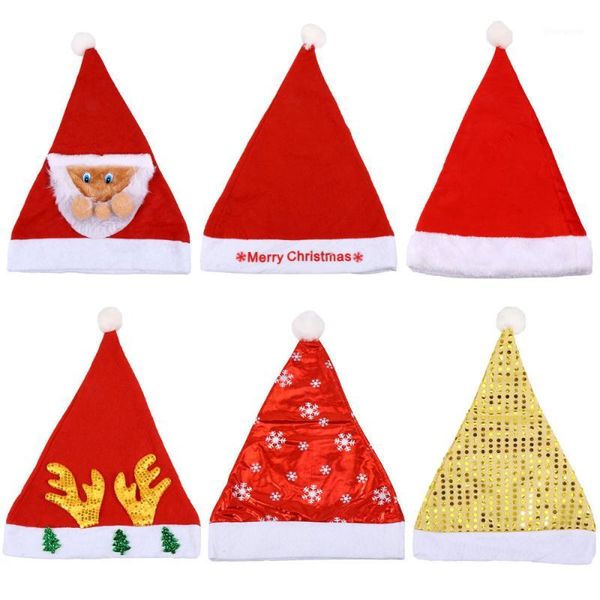 

6pcs christmas hat festival decorations plush christmas hat for xmas decor1