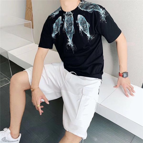 

2020 xinpin high-end summer designer luxury hand brand men's t-shirt letter embroidery cd white black t-shirt stylist short sleeve m-xx, Black;red