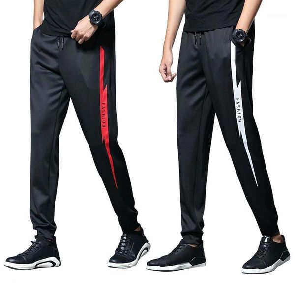

running pants spring soccer men joggers sweatpants thin section casual trouser jogger bodybuilding trackpants1, Black;blue