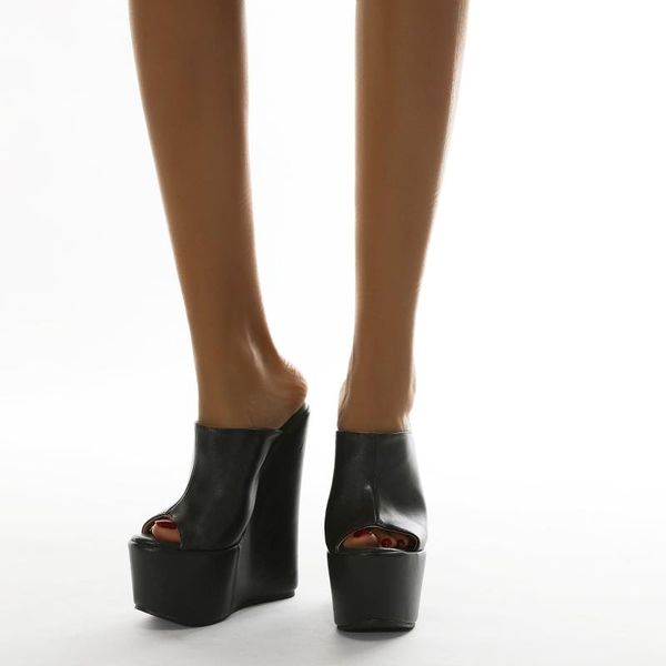 

women sandals summer 2021 female shoes woman new arrival black high heel sandals 18cm platform wedges heels female+shoes