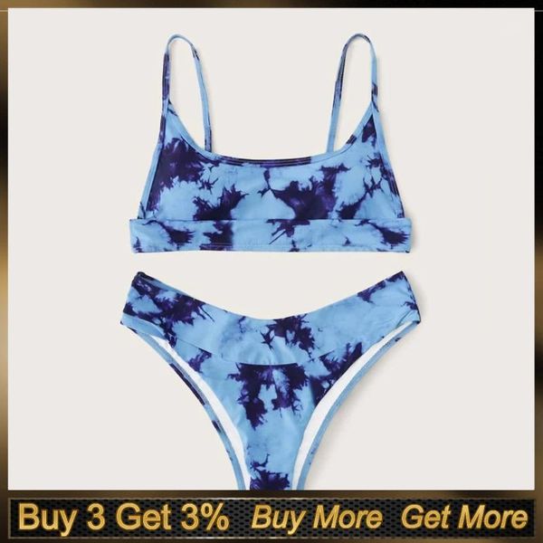 

bikinis set gradient swimwear women 2021 tie-dye pattern with panty bikini summer swimmear swimsuit maillot de bain1