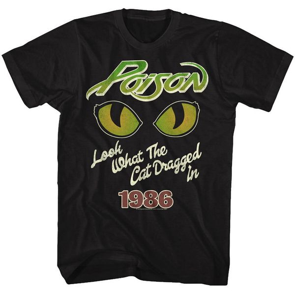 

poison look what the dragged in 1986 t-shirt 80's rock music cotton graphic retro tee shirt sport hooded sweatshirt hoodie