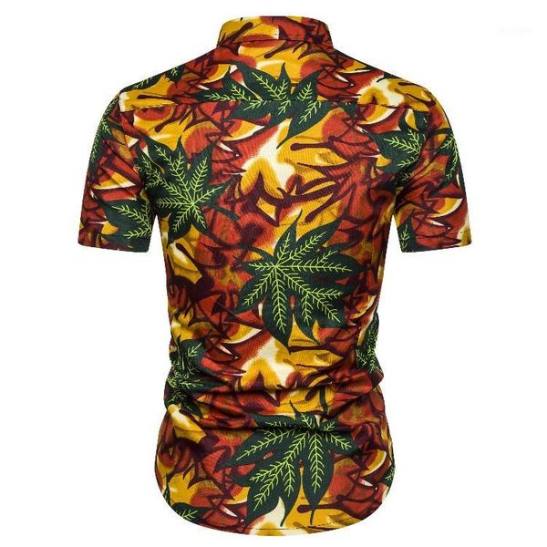 

fashion men's fashion european and american code trend explosion lapel print wild short sleeve shirt1, White;black