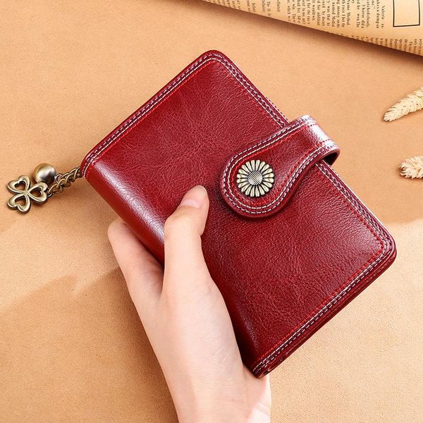 

2021 new wallet female short student personality wallet ladies small change foreskin clip, Red;black