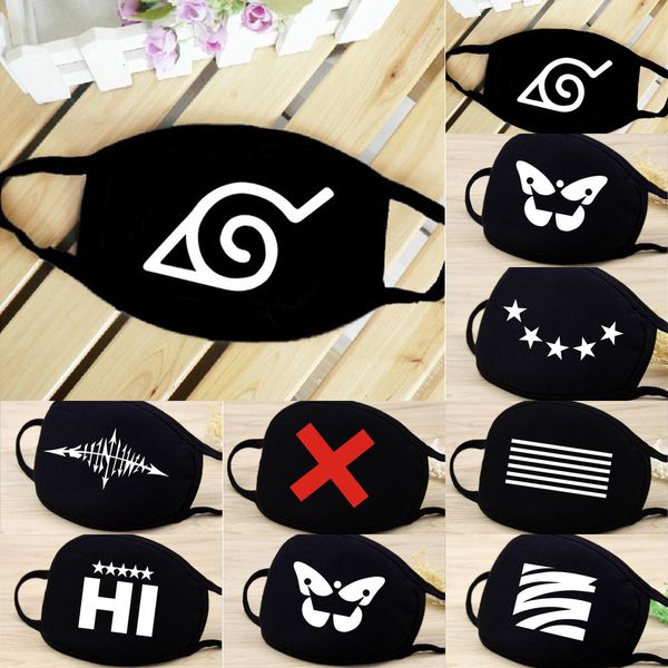 

factory new simple black cycling breathable cotton dust cartoon expression muffle face respirator mouth mask outd pedfx