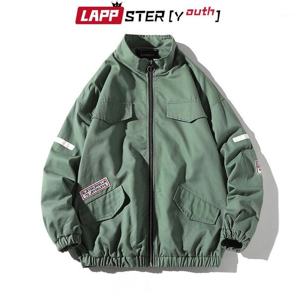 

lappster-youth men vintage cargo jackets 2019 harajuku pockets streetwear windbreaker korean black hooded cargo jackets 4xl1, Black;brown
