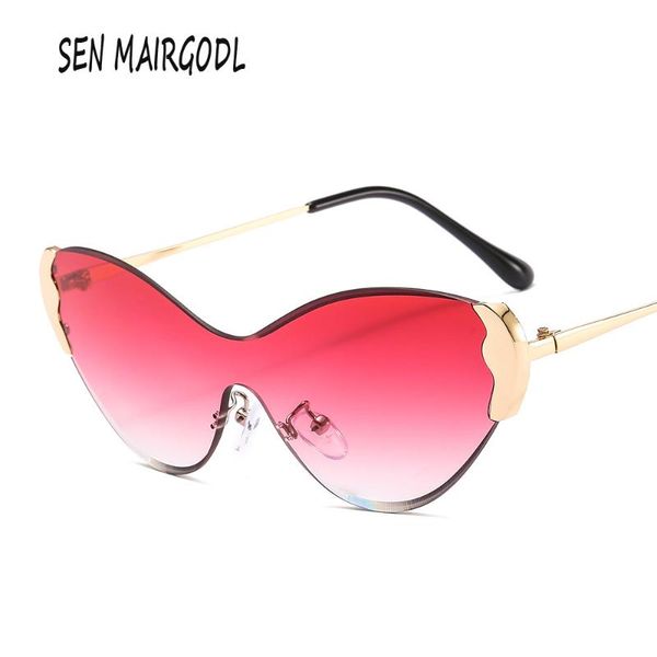 

luxury fashion cat eye sunglasses women men 2020 brand design gradient sun glasses trimming vintage glasses uv400 oculos, White;black