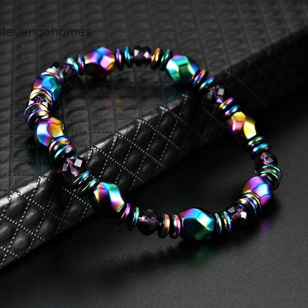 

hand color new black woven magnet bracelet, Silver