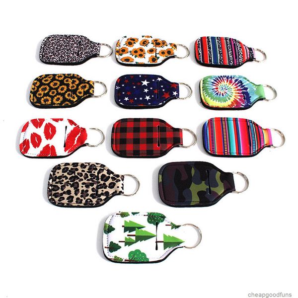 

u3oclchapstick keychain new neoprene sports printed leopard holder wrap lipstick holders lip cover party favor gift 1