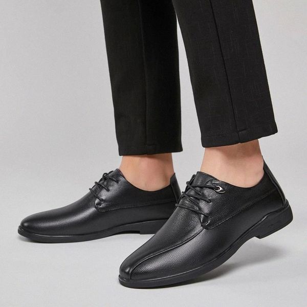

men genuine leather casual shoes lace up male new fashion oxfords footwear comfy outdoor walk men shoes brand office shoes man #s740