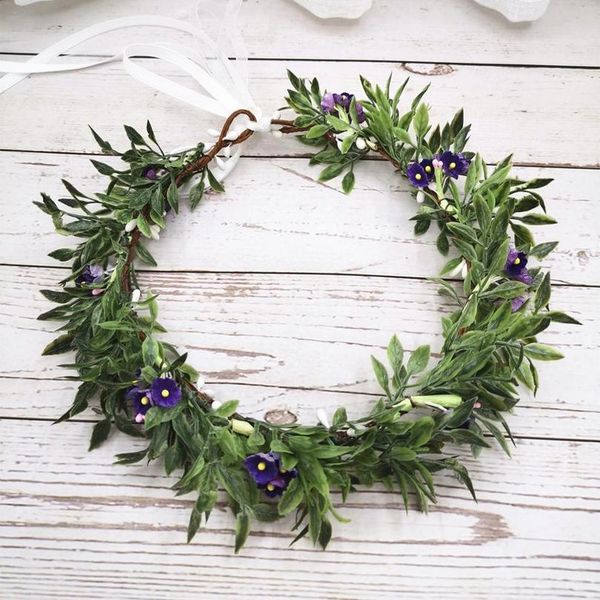 

small flowers green leaf crown festival headband women wedding hair accessories girl floral garland wedding floral qylqxz