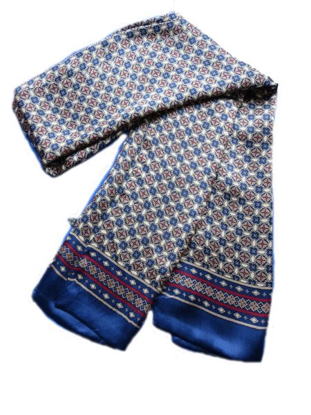 

men's real 100% pure silk double layer long scarf fashion accessory, Blue;gray