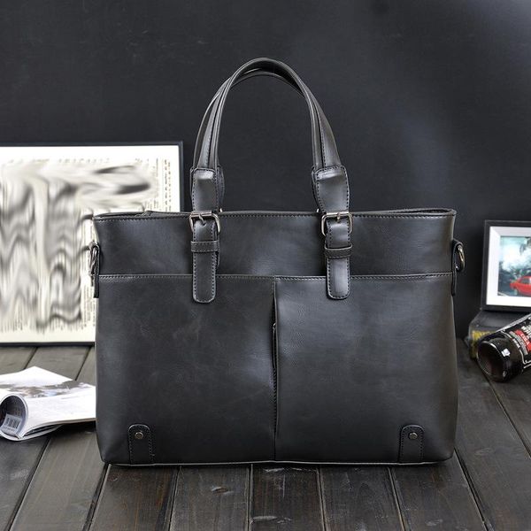 

retro solid color crazy horse leather trendy men's casual shoulder messenger bag