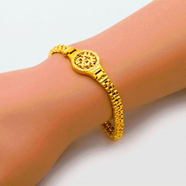 

2020 new fashion friendship bracelets for friends men watch shape simple plated gold wide bracelet accessories women, Black