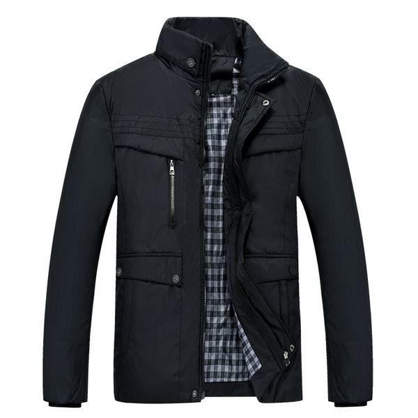 

brand new cotton coat men's jackets leisure medium-length thickened overcoat for male warm jacket clothing kg-641, Black