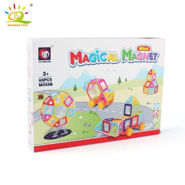 

68pcs 3d diy mini designer magnetic blocks educational construction set building magnet bricks car toys for children kids gift sqcbio