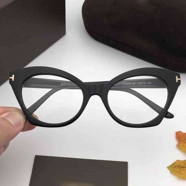 

2022 factory wholesale glasses tf5456 cat-eye acetate frames with original can be customized into precription eyewear myopia hyperopic progr, White;black