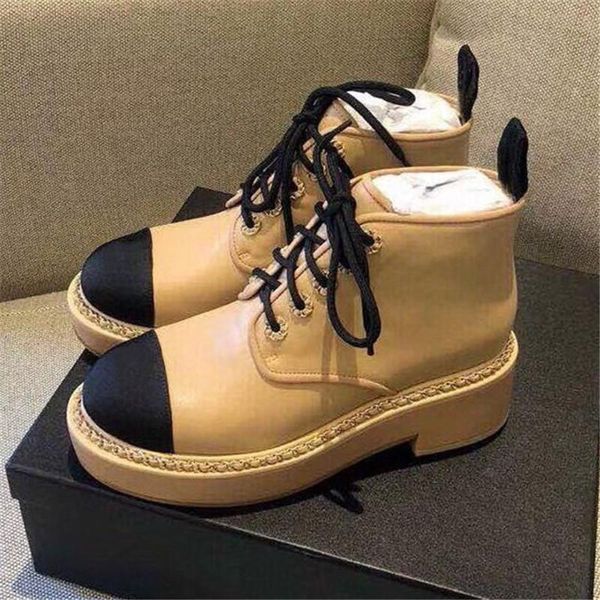 

boots patent leather boot cross strap chain rubber soft bottom short heel shoes casual all-match 2021 winter women, Black