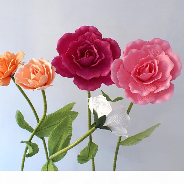 

80см 31,5 дюймовый большой пены цветы свадебные украшения гигантские розы цветы на стебле искусственные цветы для photo zone