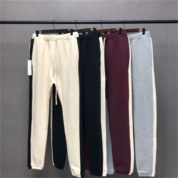 

весна и осень классические мужские high street style side строчка шнуровка хлопок sweatpants пара повседневный спорт штаны четыре цвета разм, Black