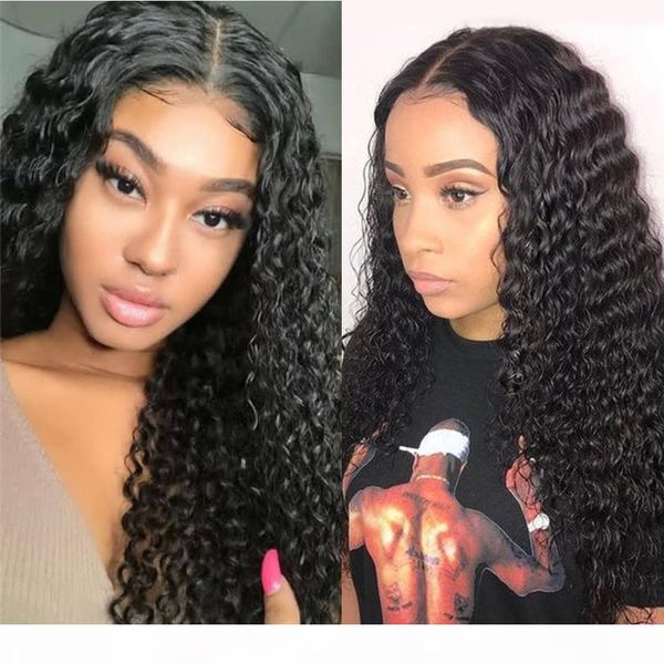 

360 lace frontal wigs 150% density deep wave human wig 360 lace headgea, Black;brown