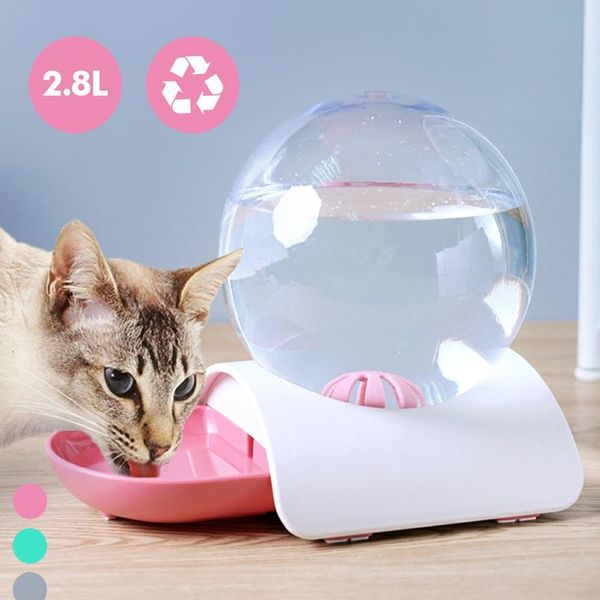 

2.8l matic cat dog water fountain feeder bubble shape cat dog water dispenser pet drinking bowl for cat dogs no ele jllyvp