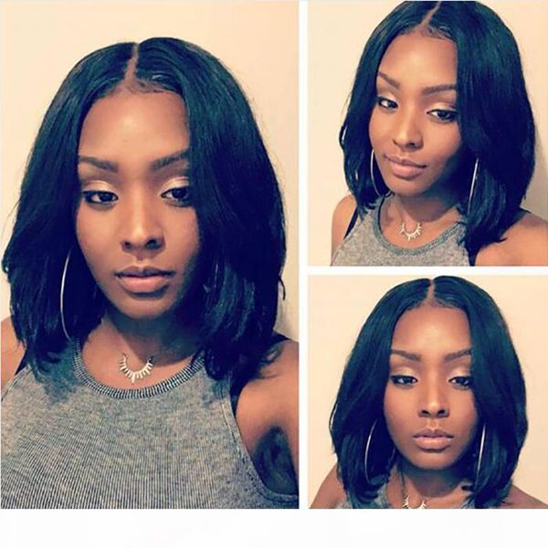 

brazilian lace front human hair wigs for black women straight lace front wig with baby hair pre plucked hairline bleached knots, Black;brown