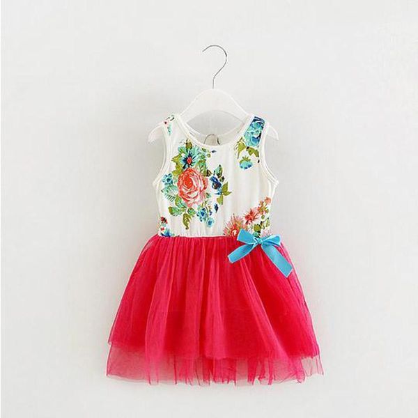 Девушка платья оптом - кружева детские девочки платье лето Babydress луки одежда пачка вечеринка 1 год платье на день рождения1