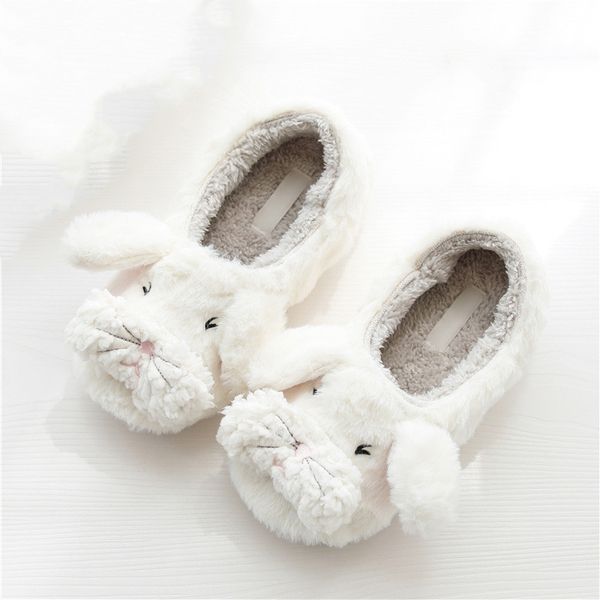 

suihyung winter warm indoor shoes women cartoon plush slippers soft bottom thick cashmere flats ladies home floor slippers x1020, Black