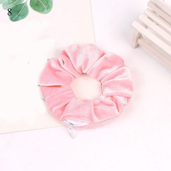 

2020 novelty design zipper scrunchies leopard women hair ropes elastic hairbands pocket scrunchie satin hair ties accessories qylthd