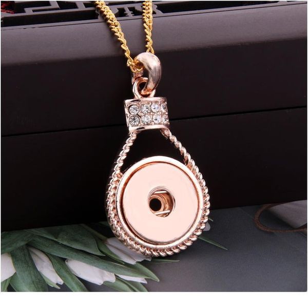 

2019 new snap jewelry crystal rose gold simple snap button necklace for women fit 18mm 20mm snap buttons jewelry snaps n bbytbo, Silver
