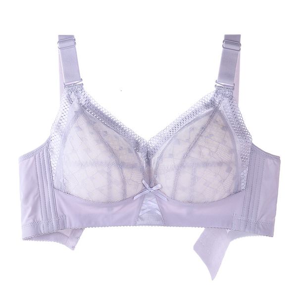 

size underwear women's thin type large show small without steel ring gathered bra full cup fat mm, Red;black