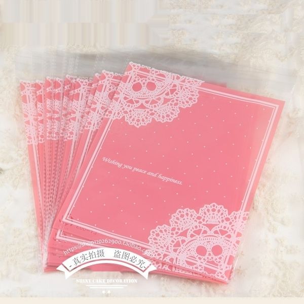 

vydaa tableware pink plastic self-adhesive biscuit 100 pieces packaging packaging bag adhesive packing bag a 16*20+3 of bundle jwgmr