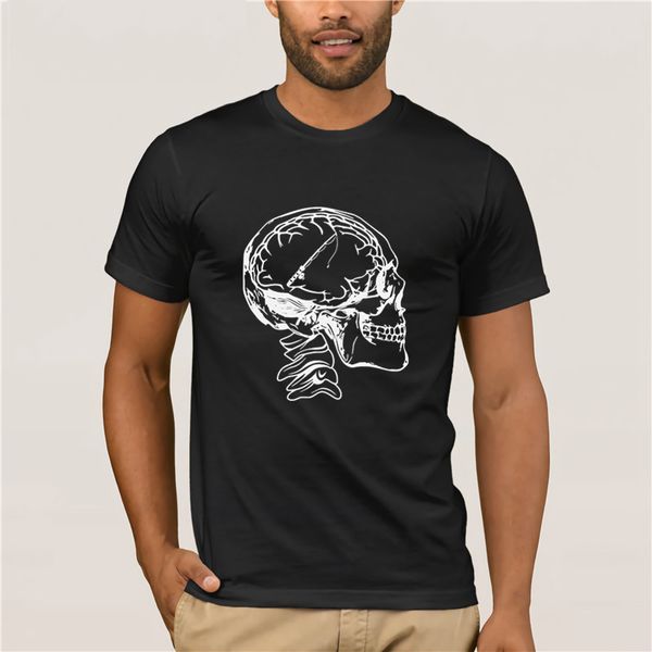 

sport men's 2019 fashion style t-shirt pictures men fishinger on the brain skull x-ray fathers day dad gift discount for solid shirts