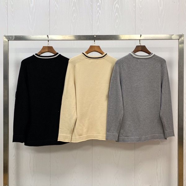 

mens designer sweaters 21ss new contrast trim knitted sweater solid color round neck pullover sweater couple same style, White;black