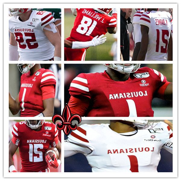 

college 2020 louisiana ragin' cajuns jersey football levi lewis elijah mitchell trey ragas chris smith peter leblanc kyren lacy 4xl cus
