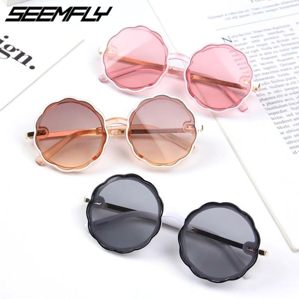 

sunglasses seemfly flower round cute kids uv400 shades eyeglasses children sun glasses eyewear oculos gafas de sol, White;black