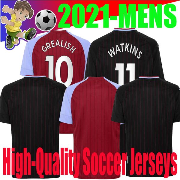 

20 21 aston villa 9 wesley man soccer jersey grealish guilbert nakamba el ghazi 7 mcginn 18 targett 24 football shirt, Black;yellow