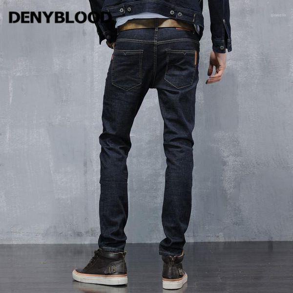 

denyblood jeans mens slim jeans pants stretch denim dark blue stonewashed fashion casual pants trousers 86021