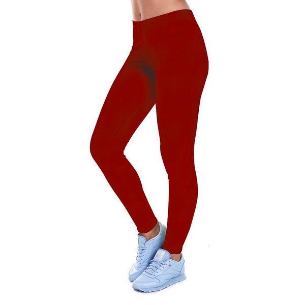 

2019 fashion new ladies fitness slim casual sports leggings winter low waist stretch soft black red solid color sexy