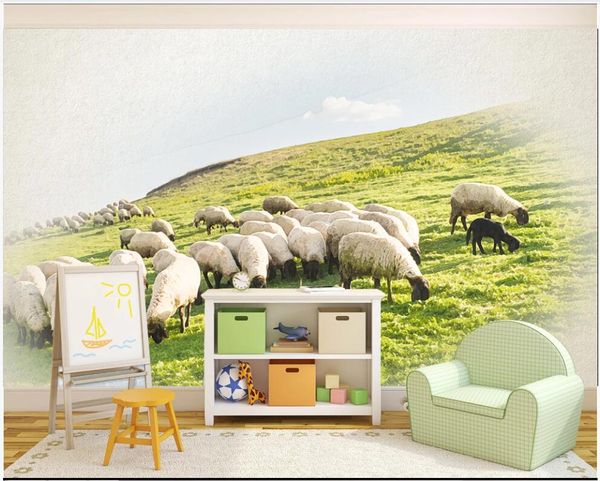 

custom mural p wallpaper 3d simple and fresh ink grass flock children's room background living room home decor wallpaper for walls 3 d