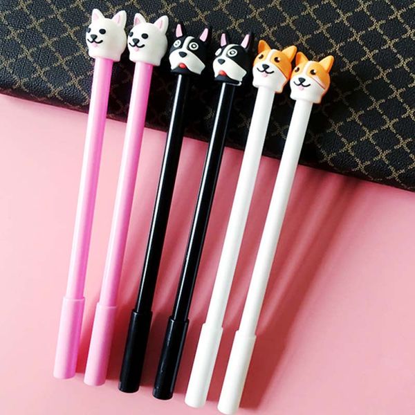

3pcs/set Cartoon 3D Dog Gel Pen Kawaii Plastic Pens for Writing 0.5mm Black Ink Cute School Office Supplies Stationery Gift