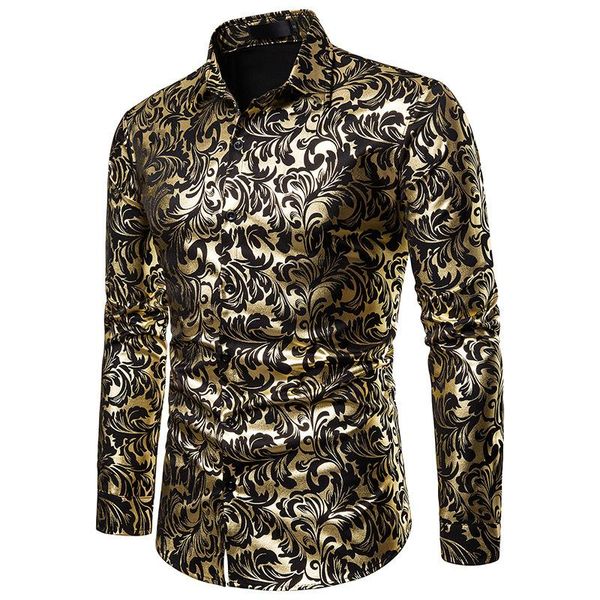 

men's casual shirts womail baggy blazer print turn-down collar button long sleeve shirt autumn business slim fit 2021 arrival, White;black