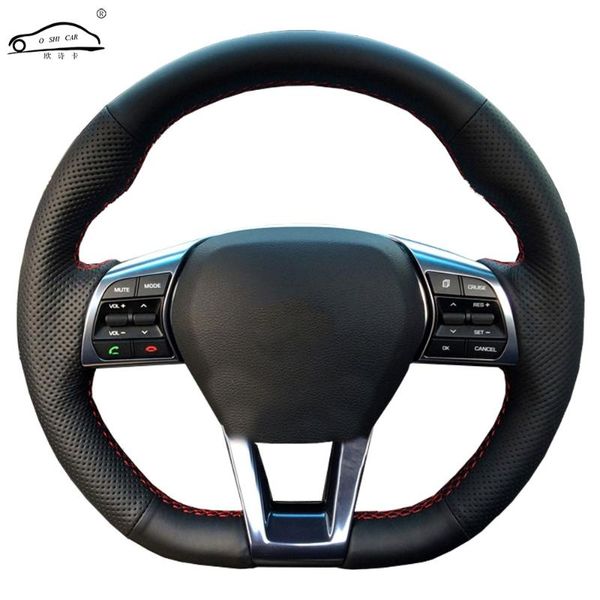 

genuine leather car steering wheel cover for sonata 9 2020 2020/dedicated steering-wheel handlebar braid