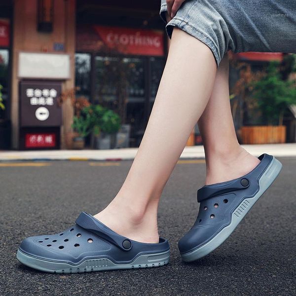

men slippers 2020 summer casual home slipper quick dry beach sandals garden shoes mules non-slip bathroom flip flops1, Black