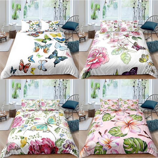 

zeimon 3d hd цифровая печать на заказ постельные принадлежности setduvet cover set queen kingwedding постельного белья бабочки цветочные dro