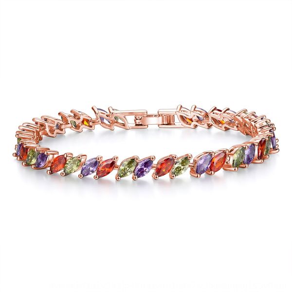 

popular leaf color zircon fashion creative colorful bracelet popular diy leaf color zircon fashion creative colorful diy braceletbracelet br, Golden;silver