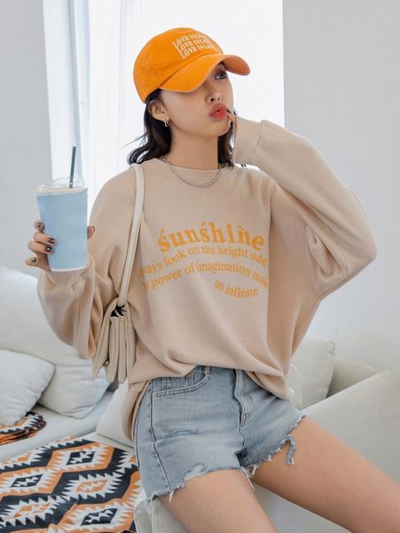 

dazy slogan graphic drop shoulder pullover q1si#, White;black